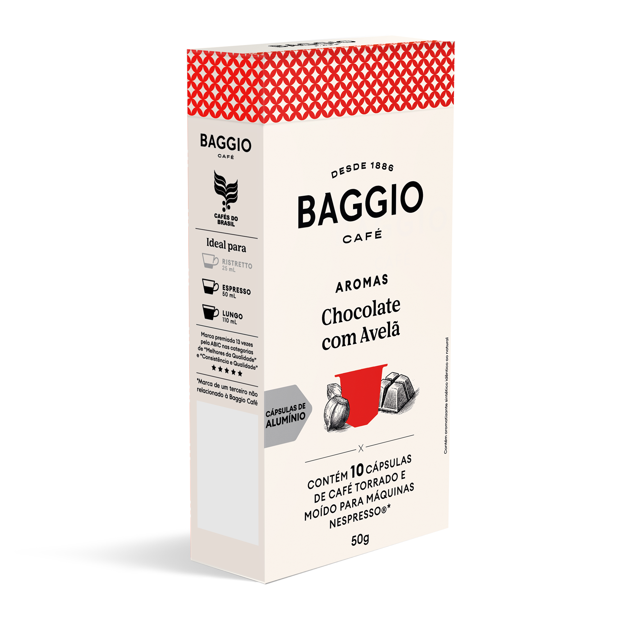 Baggio Aromas Chocolate com Avelã - 10 Cápsulas p/ Nespresso*